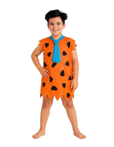 Costume di cavernicolo arancione - di alta qualità, ideale per il carnevale, feste a tema ed eventi speciali.
